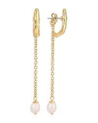 Ettika Lux Cultured Freshwater Pearl Linear Drop Earrings