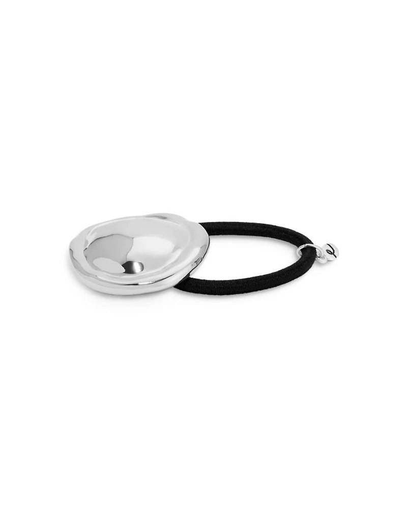 Liquid Lux Oval Hair Tie in Silver Tone