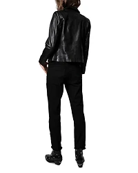 Liam Leather Button-Up Jacket