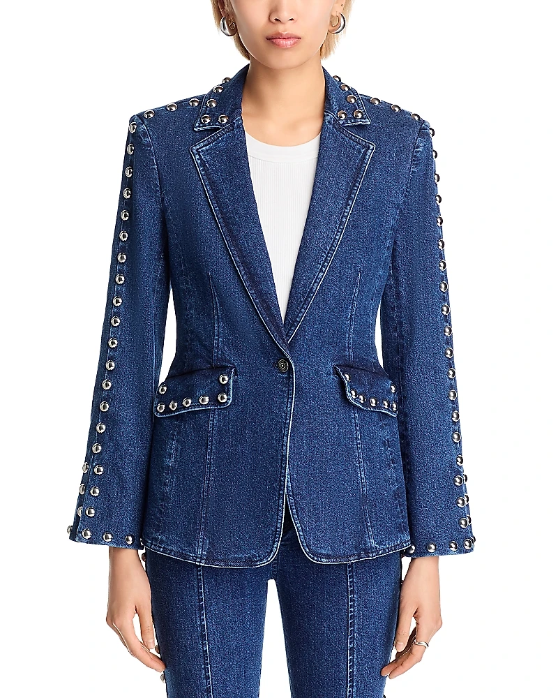 Cinq a Sept Studded Denim Milly Blazer