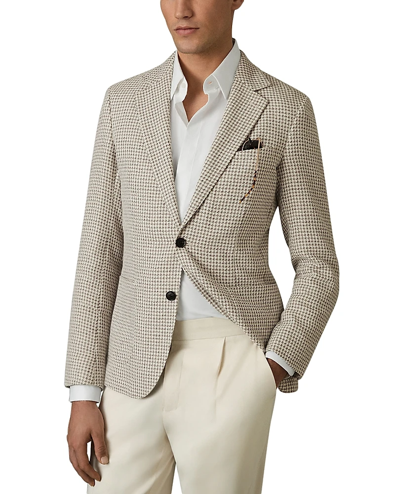 Reiss Slim Fit Dogtooth Check Blazer