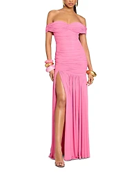 Retrofete Clementine Mesh Off The Shoulder Dress