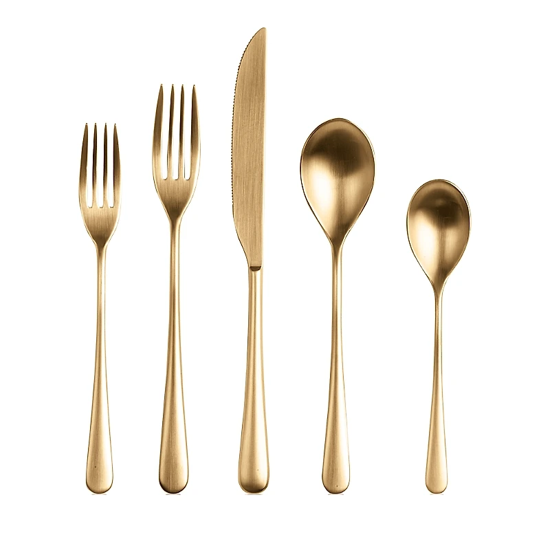 Mepra Neve Ice Gold 5 Piece Flatware Set