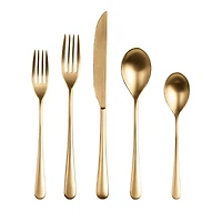 Mepra Neve Ice Gold 5 Piece Flatware Set