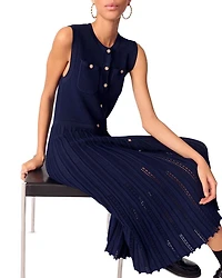Pleated Knit Maxi Dress