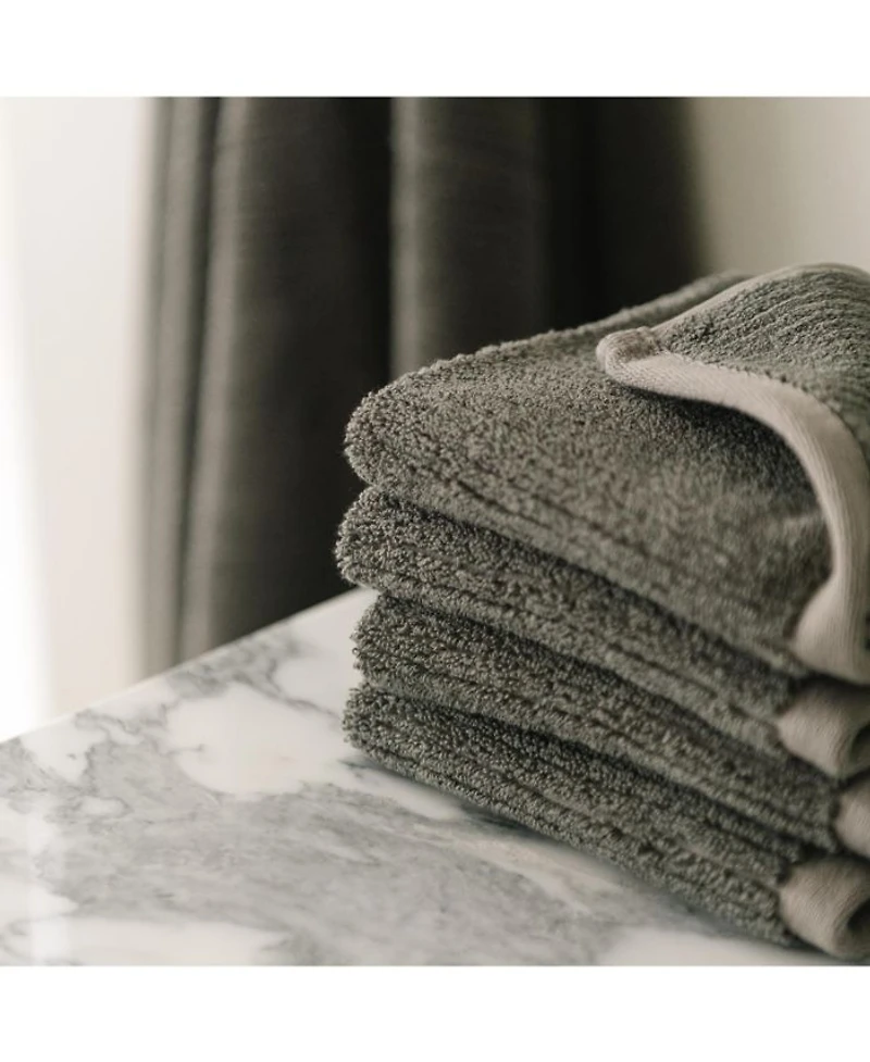 Ribbed Terry Washcloths, Set of 4