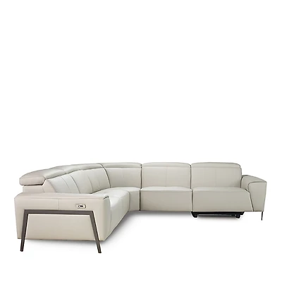 Nicoletti Puglia Leather 5 Piece Sectional Reclining Sofa