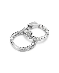 Diamond Classic Inside Out Hoops in 14K White Gold, 0.75 tcw