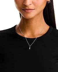 Diamond Three Stone Pendant Necklace in 14K White Gold, 0.25 tcw