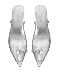 Women's Pierced Peep Toe Slingback Pumps
