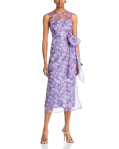 Cinq a Sept Silk Painted Hydrangea Miley Dress