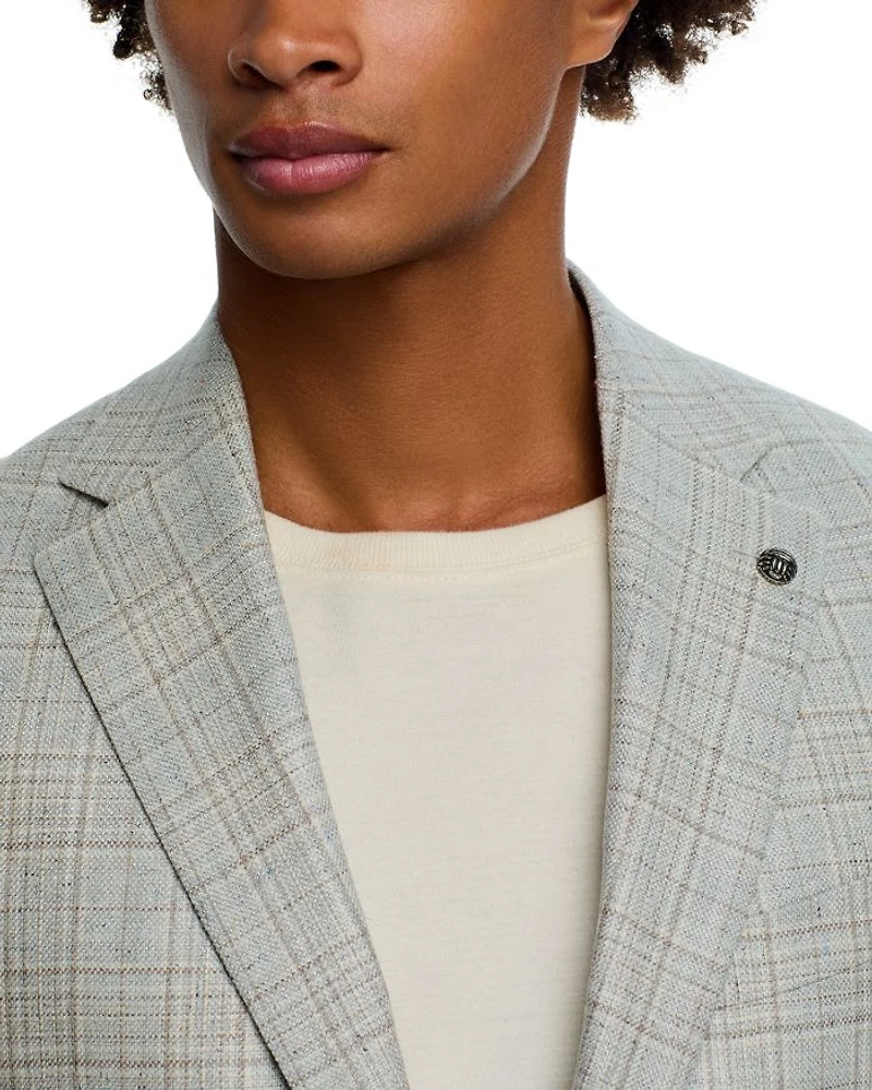 Silk & Wool Plaid Regular Fit Sport Coat
