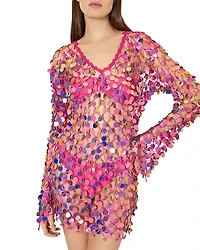 Milly Embellished Crochet Dress Swim Cover-Up