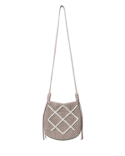 Callista Messenger Latte Raffia & Leather