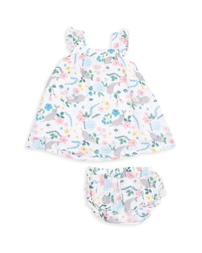 Girls' Narwhal Floral Sundress & Diaper Cover Set - Baby