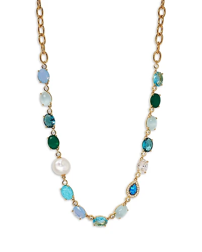 Nadri Blue Lagoon Mixed Stone Collar Necklace