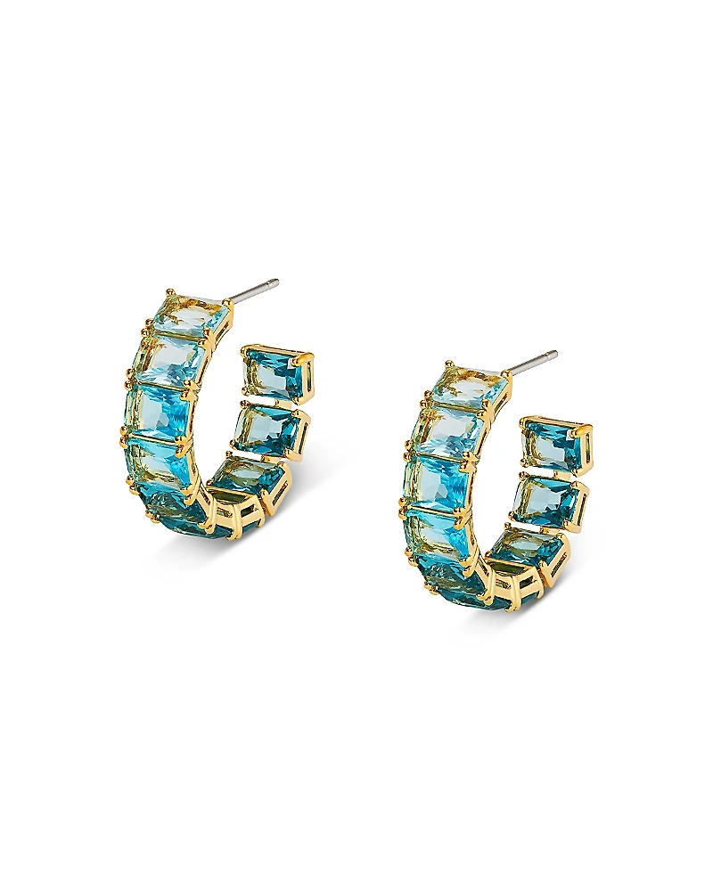 Nadri Blue Lagoon Ombre Stone Hoop Earrings
