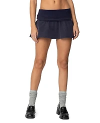 Edikted Cher Fold Over Mini Skirt