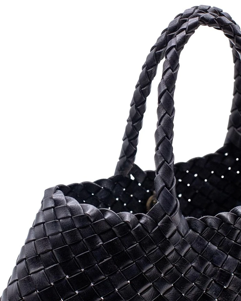 Santa Small Crocheted Leather Bag