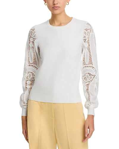 Margaret Lace Sleeve Sweater