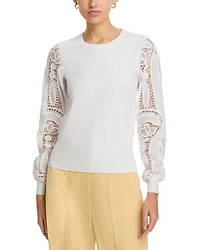 Margaret Lace Sleeve Sweater