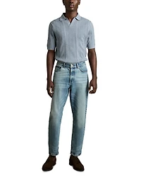 Kansas Open Collar Stripe Textured Knitted Polo Shirt
