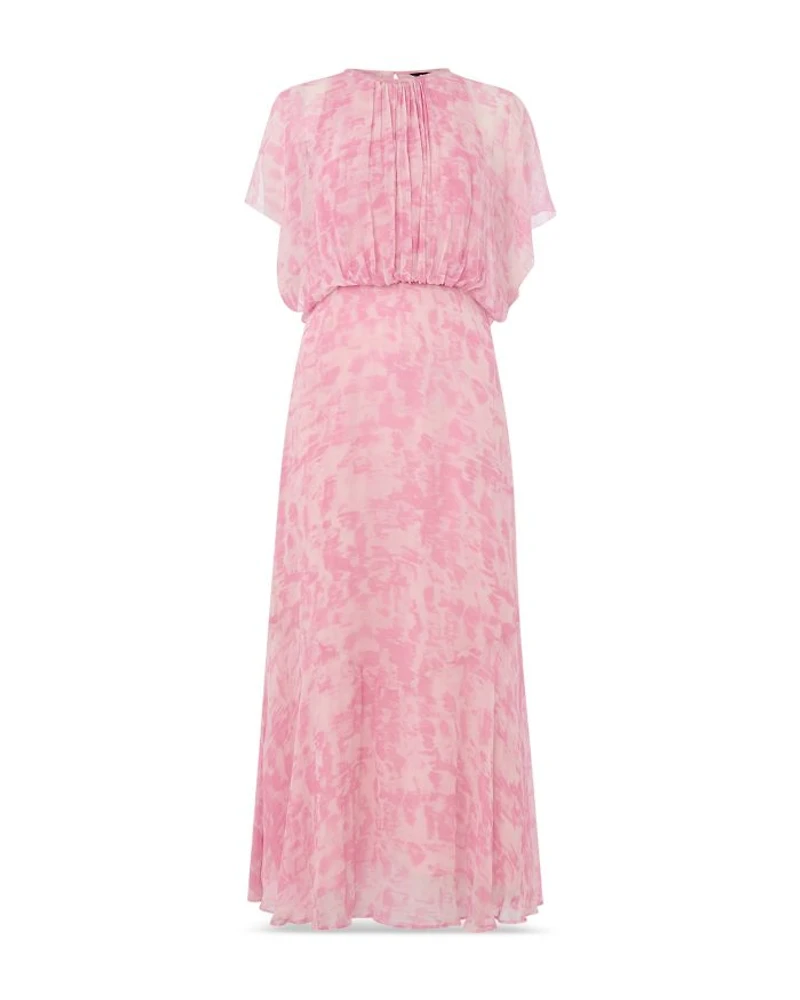 Dashed Brush Marks Midi Dress