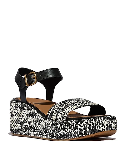FitFlop Women's Woven Wedge Ankle Strap PlatFForms Sandals