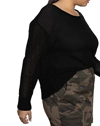 Plus Open Knit Sweater