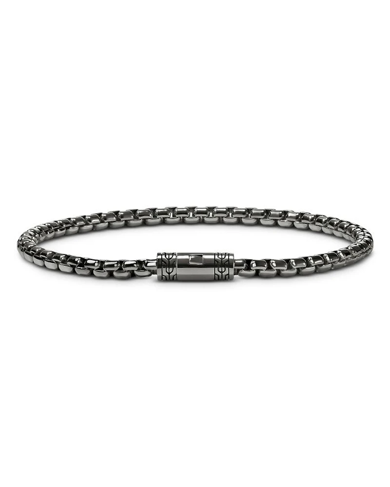 Dark Silver Box Chain Bracelet