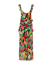 Tulip Rosette Ruffled Maxi Dress