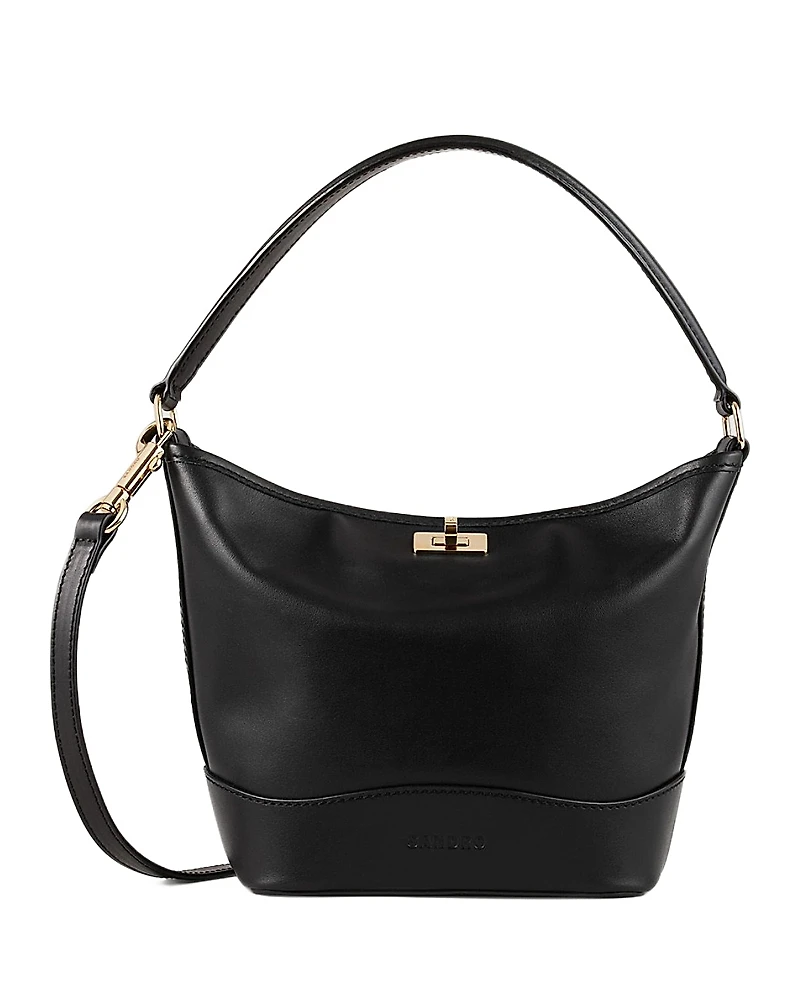 Sandro Small Leather Bucket Bag