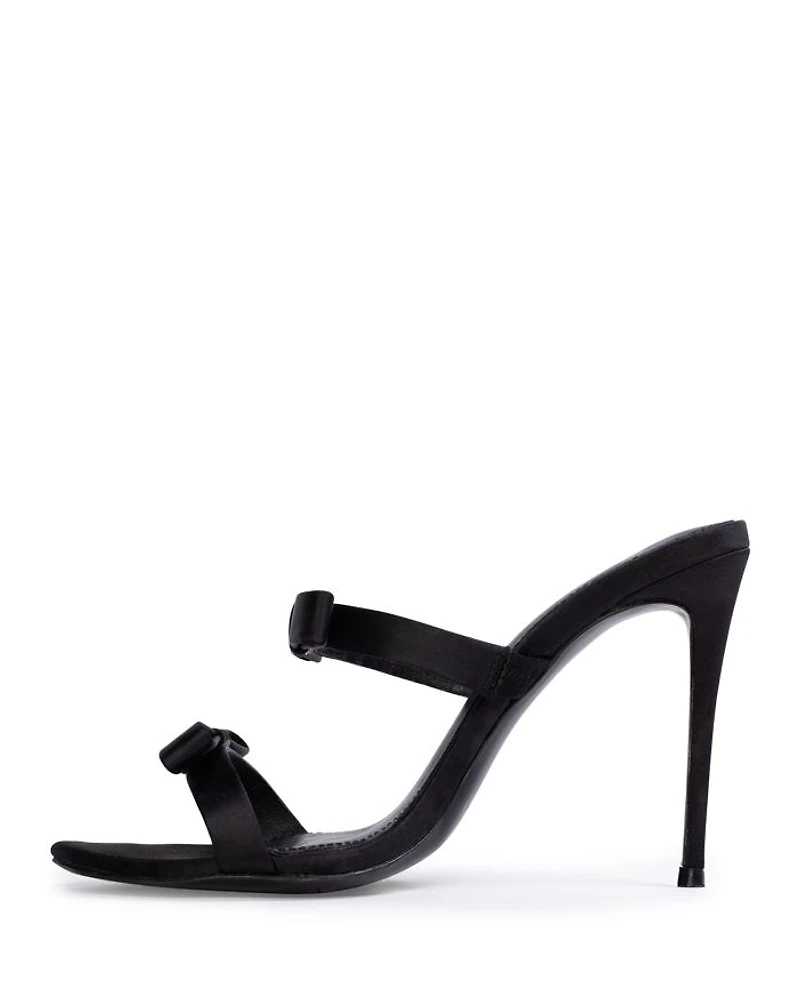Women's Chic Satin High Heel Bow Sandals
