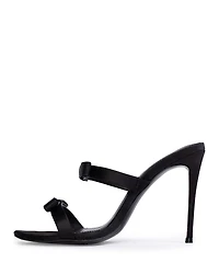 Women's Chic Satin High Heel Bow Sandals