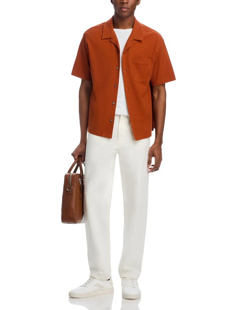 Men's Jacquard Short Sleeve Camp Shirt