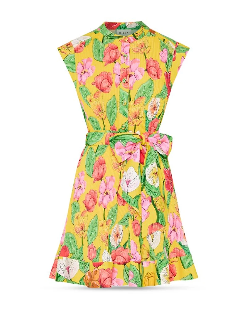 Joan Tulip Rosette Pleated Dress