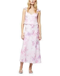 Elyria Oona Satin Midi Skirt