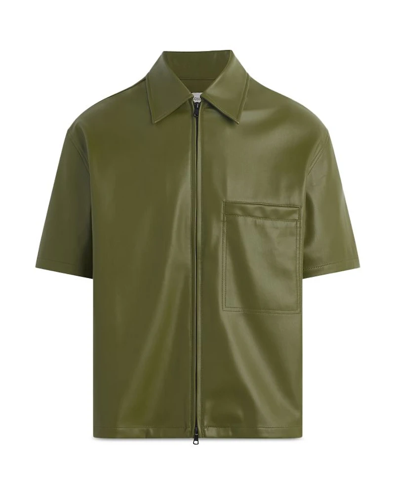 Short Sleeve Zip Front Shirt