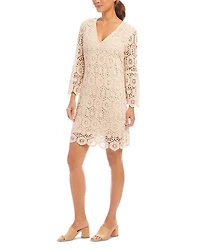 Ruffle Sleeve Crochet Dress