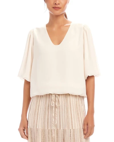 Crepe Puff Sleeve Blouse