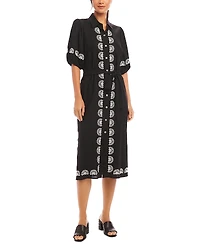 Karen Kane Embroidered Shirt Dress