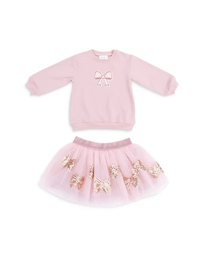 Girls' Bows Puffy Oversized Sweatshirt & Tutu Skirt Set - Baby