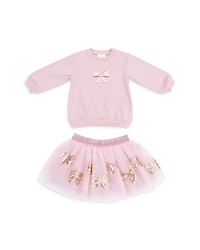 Girls' Bows Puffy Oversized Sweatshirt & Tutu Skirt Set - Baby