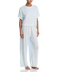 Aqua Butter Knit Tee and Pants Pajama Set - Exclusive