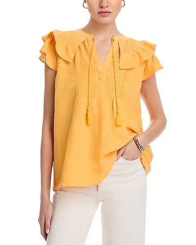 T Tahari Flutter Sleeve Blouse
