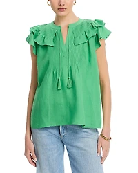 T Tahari Flutter Sleeve Blouse