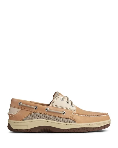 Men's Three Eye Light Brown Leather Boat Shoe