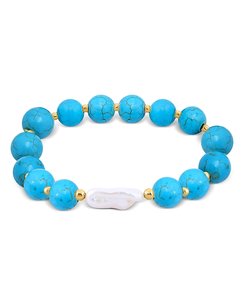 Aqua Beads & Cultured Freshwater Pearl Bracelet - Exclusive