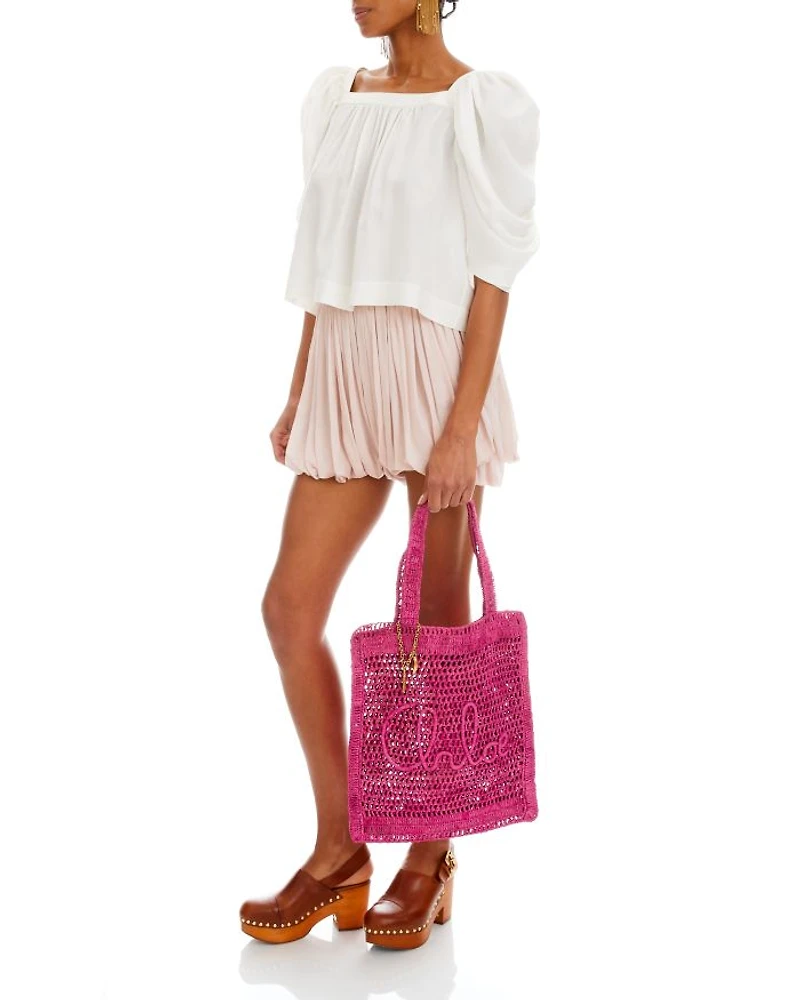 Summer Banana Raffia Tote