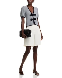 Elaine Puffed Sleeve Bow Front Cardigan